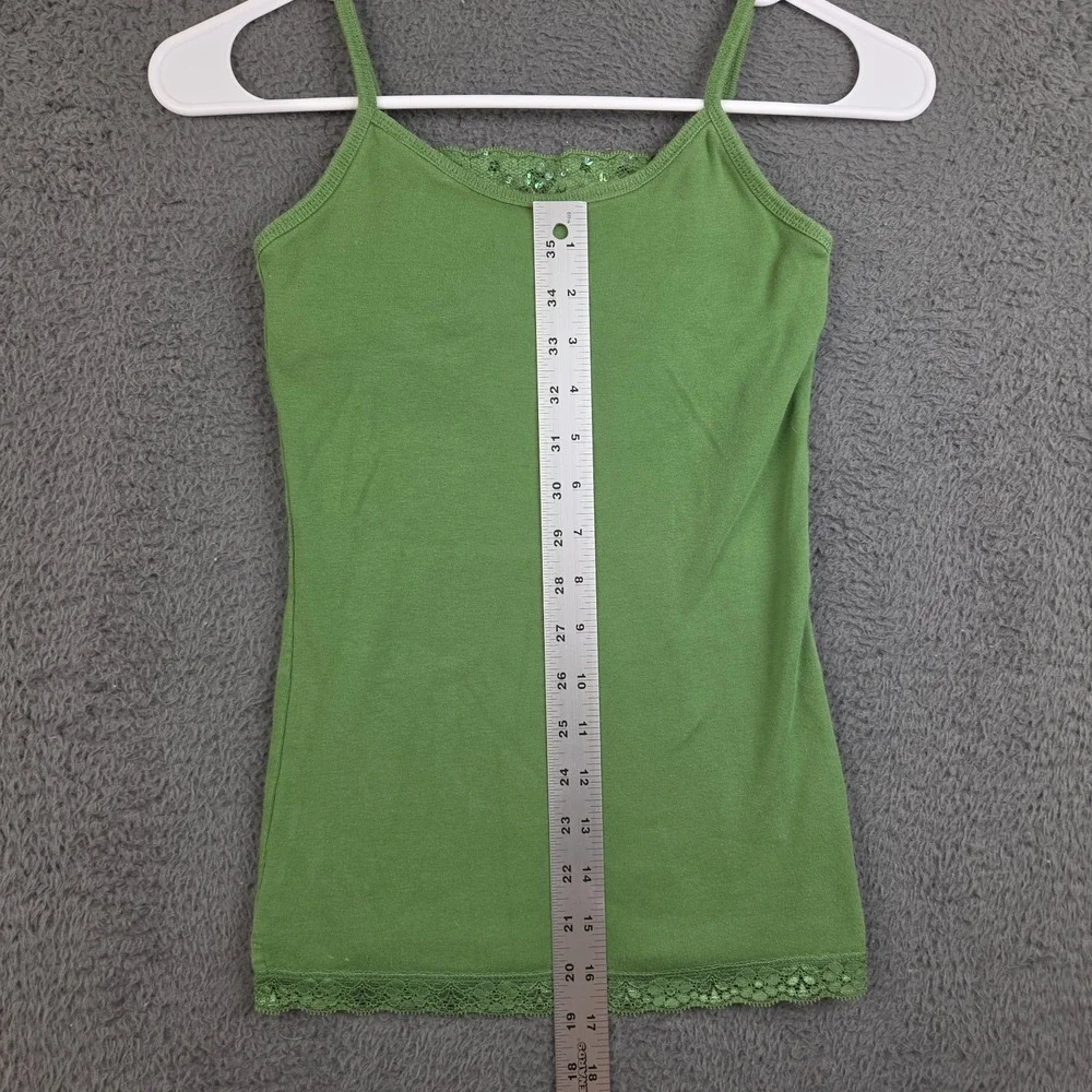 The Children’s Place Girls L 10/12 Green Cami Tank Top Lace Sequin Cotton